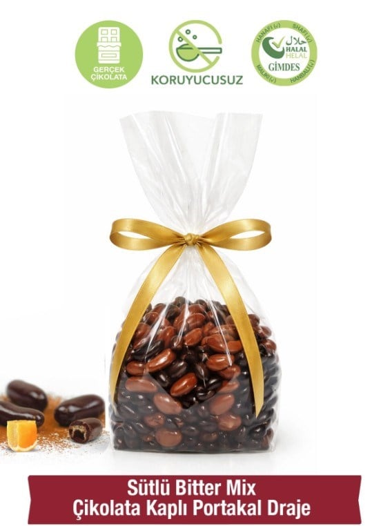 Milat Sütlü, Bitter Mix Çikolata Kaplı Portakal Draje 250gr