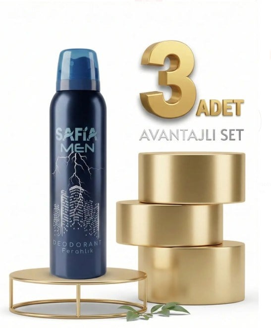 Safia Doğal Erkek Deodorant Ferahlık 3x150 Ml