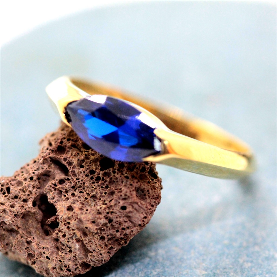 Jale Safir Taşlı 1.20 CT Nano Safir Taşlı Kadın 925 Ayar Gümüş Yüzük-Kadın 925  Ayar Hediye Yüzük