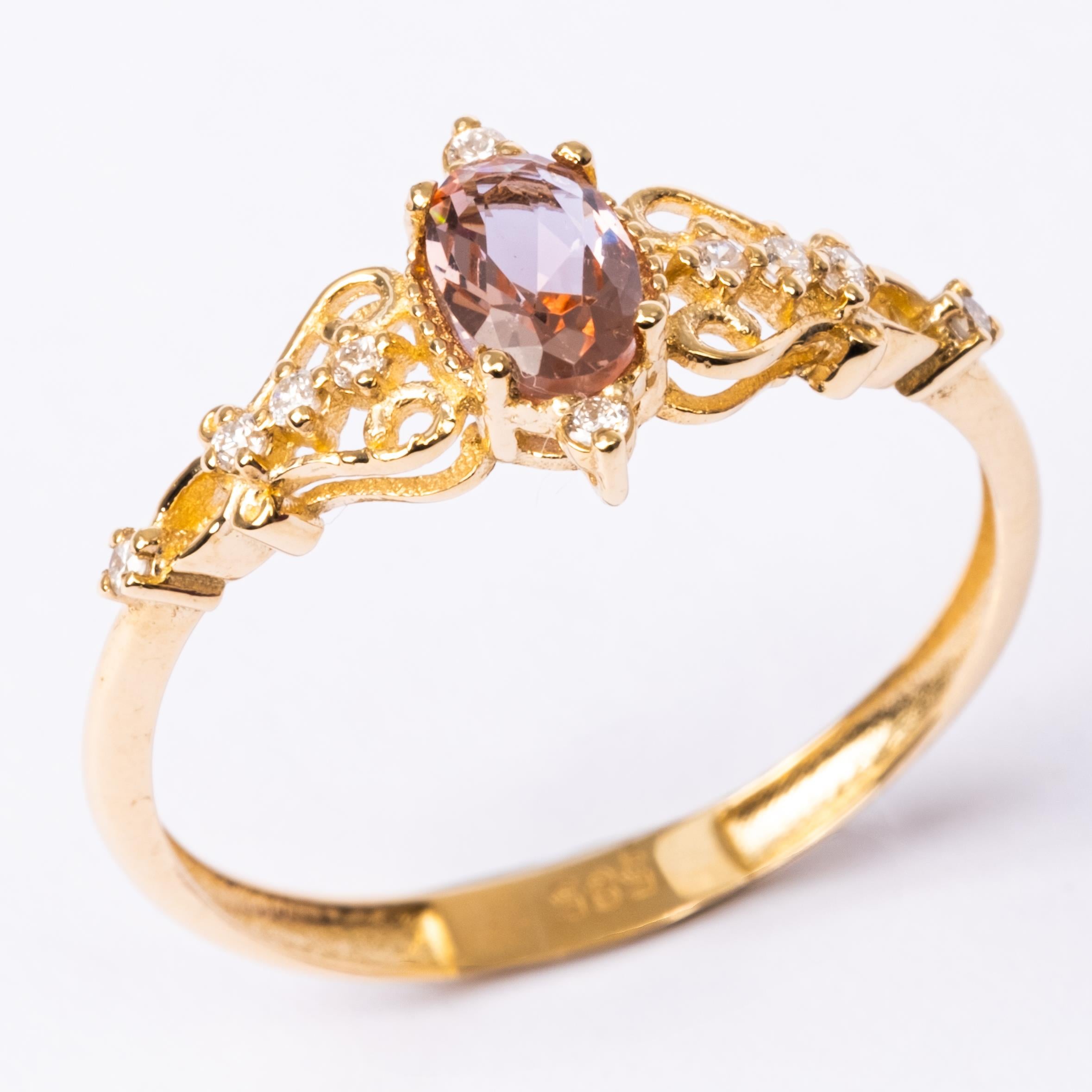 FasekGoldYÜZÜKLERAltın Yüzük - 0.50 Karat Love Zultanit Taşlı Prenses 14 Ayar Altın Evlilik Teklifi Yüzüğü