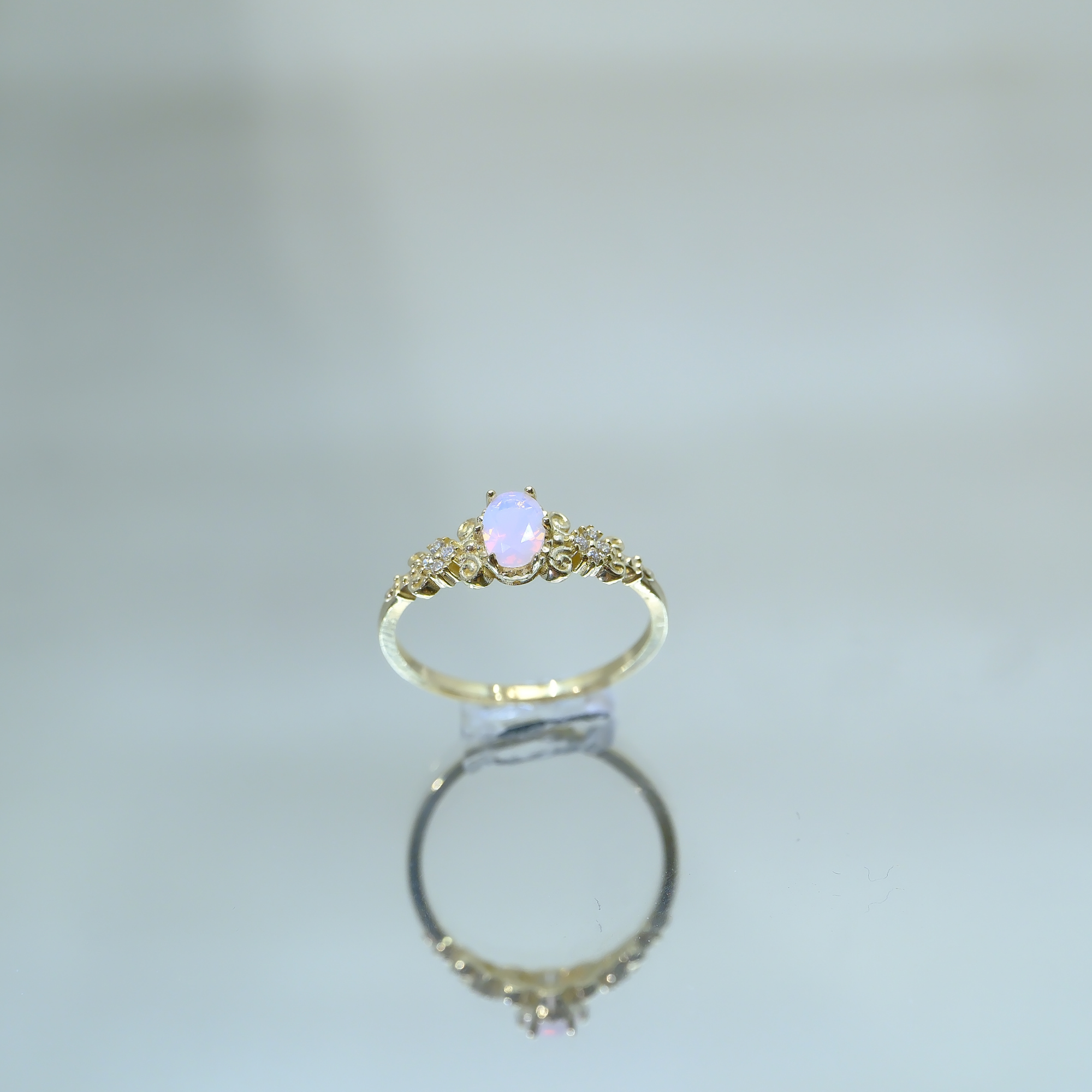 FasekGoldGÜMÜŞFox Love Pembe Quartz Evlilik Teklifi Prenses 925 Ayar 0.50 Karat Gümüş Yüzük
