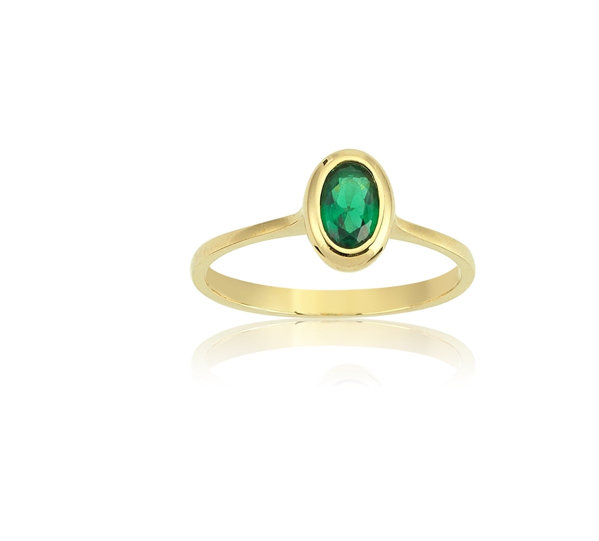 0,60 CT Oval Zümrüt (Nano Zümrüt) 925 Ayar Gümüş Tektaş-0,60 CT Modern Tasarım Oval Zümrüt Tektaş