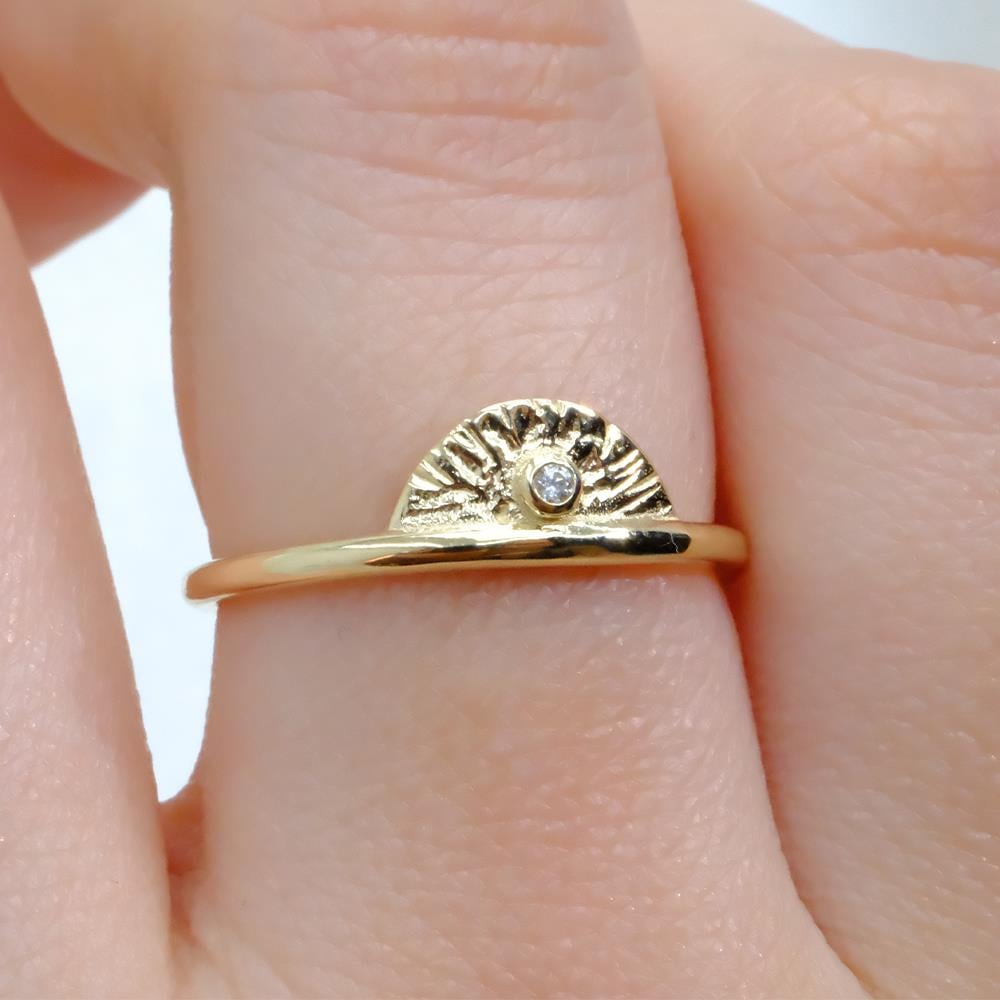 Mini Swarovski Taşlı Yelpaze 925 Ayar Gümüş Kadın Yüzük-Hediye Gümüş Yüzük