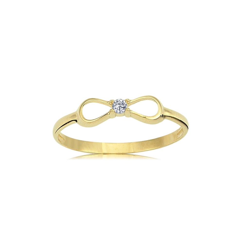 FasekGoldYÜZÜKLERMinimal Altın Yüzük - 14 Ayar Altın Fiyonk Swarovski Taşlı Minimal Kadın Yüzük