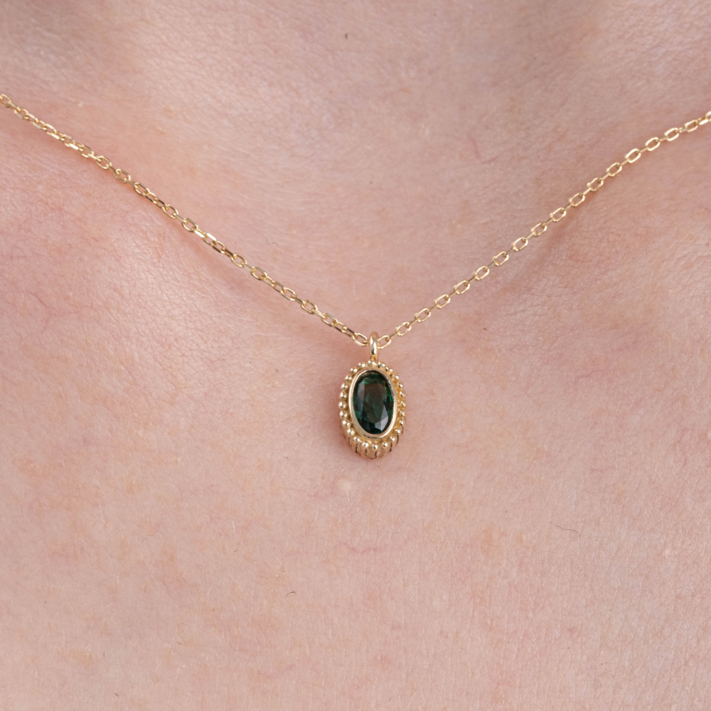 FasekGoldGÜMÜŞ0,50CT Zümrüt(Yeşim Taşı)Sade Minimal Tasarım 925 Ayar Gümüş Doğal Taşlı Kolye-Zümrüt Kolye Gümüş