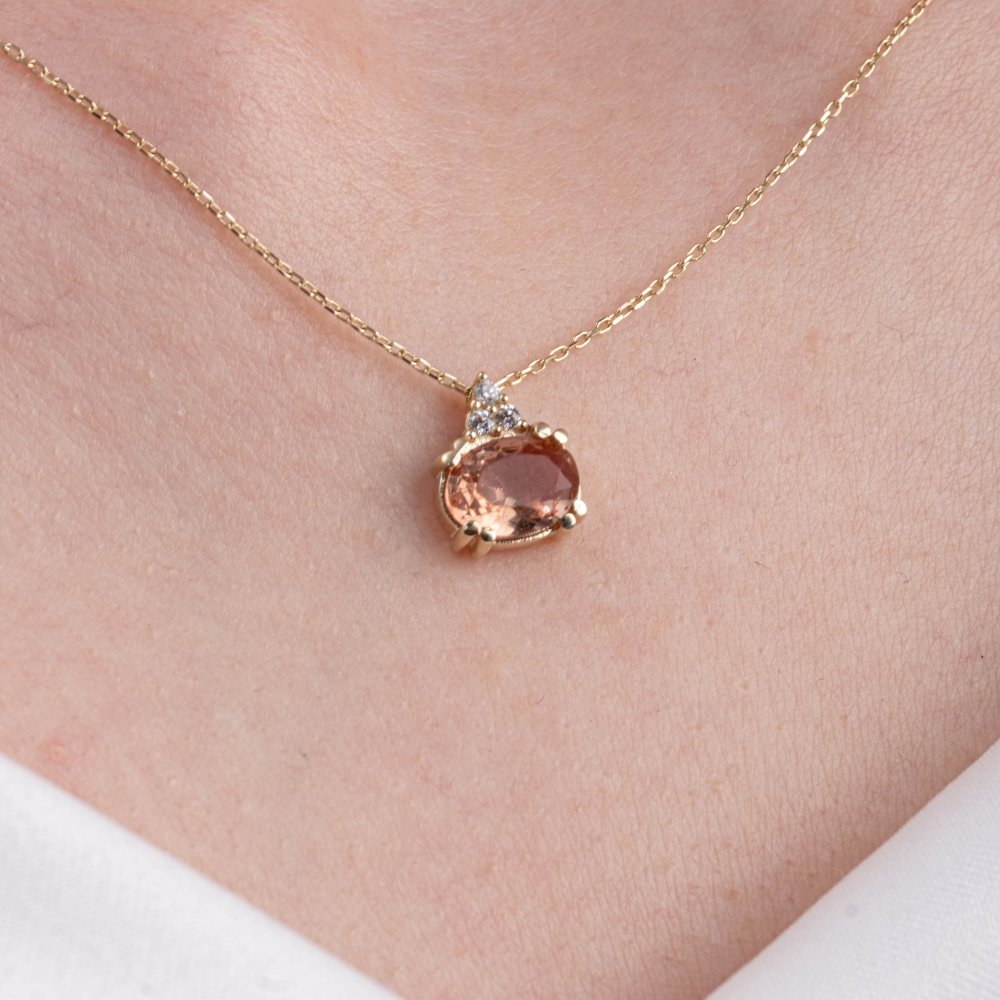 FasekGoldGÜMÜŞ1.15CT Sultanayt 0,20CT Pırlanta(Signty)Sade Modern Tasarım Minimal Doğal Taşlı 925 Ayar Gümüş Kolye