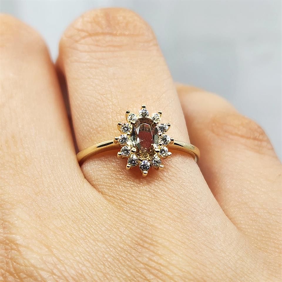 FasekGoldGÜMÜŞ1,05CT Sultanayt 0,30CT Pırlanta(Signty) Taşlı Anturajlı Vintage Tasarım Modern 925 Ayar Gümüş Yüzük