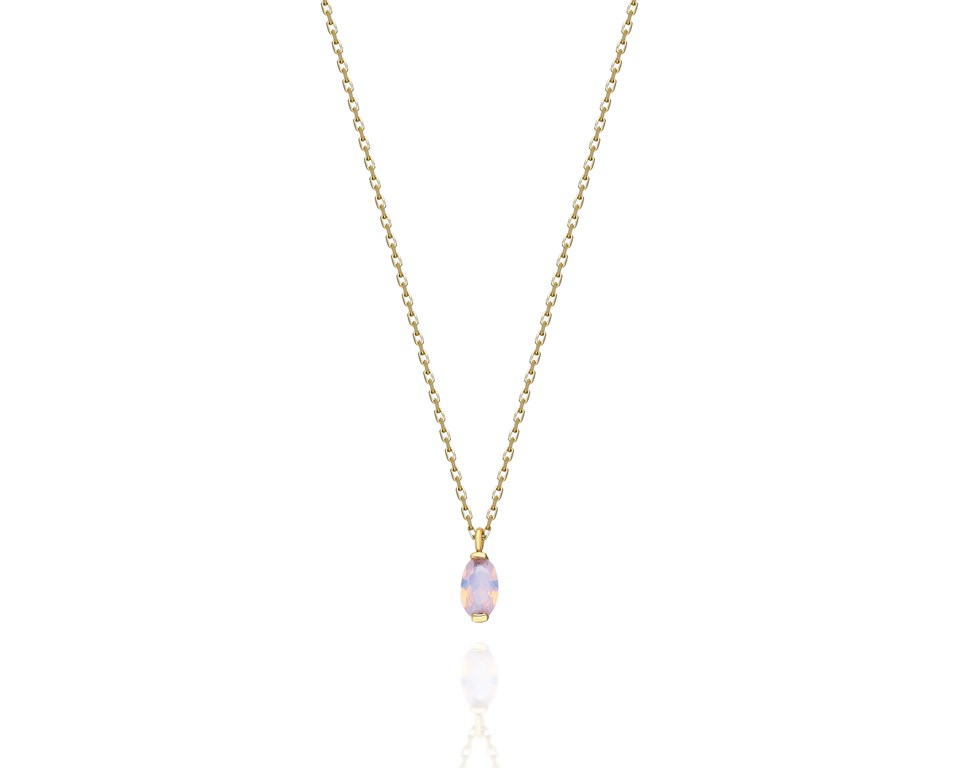 ANKA TAKI 585KOLYELER14 Ayar Altın Kolye -0.50 Ct Pınky (pembe )Quartz Pırlanta Montürü Has Taşlı Altın Kolye-Hediye 14 Ayar Altın Kolye