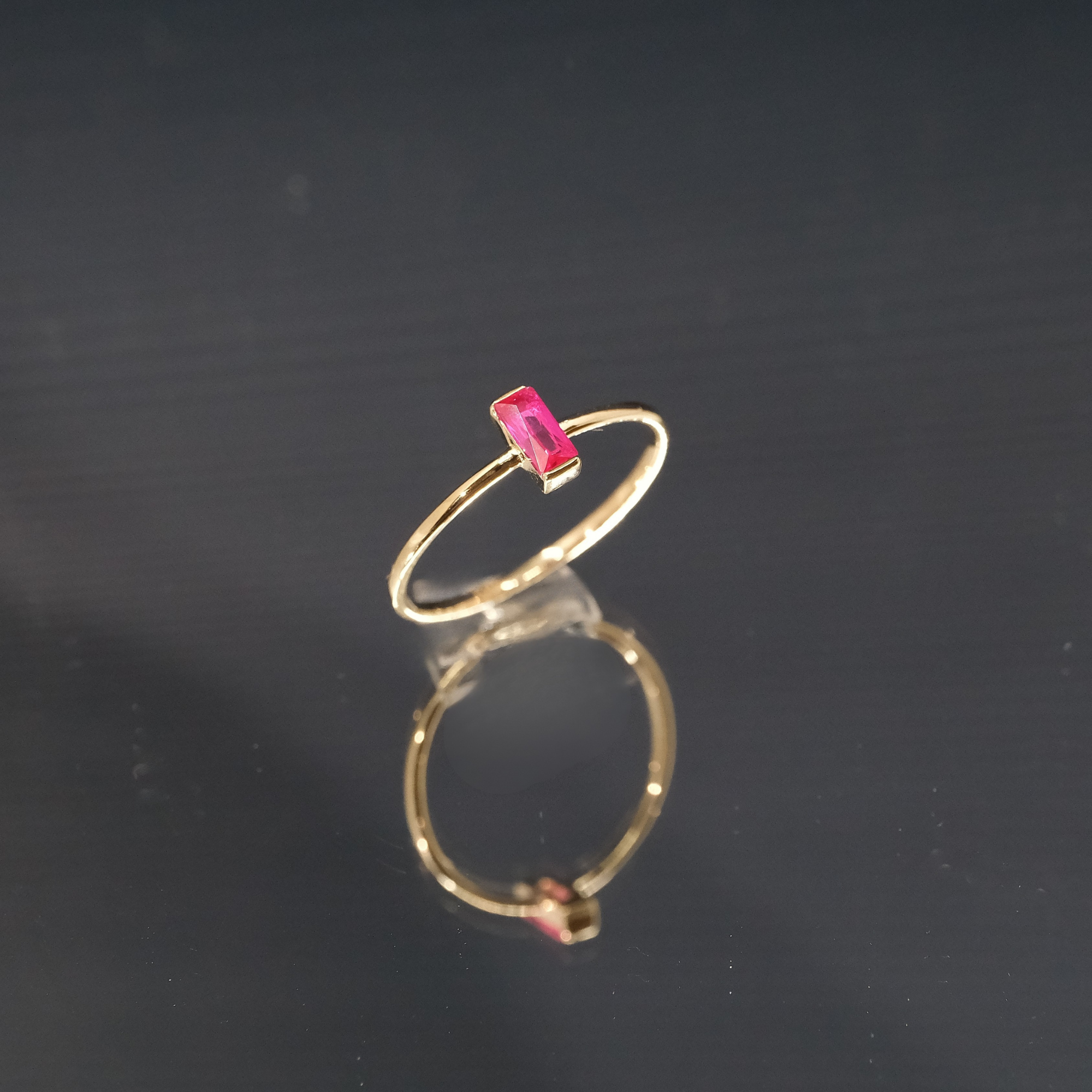Gümüş Tektaş Yüzük – Ruby (Yakut) Baget Tektaş