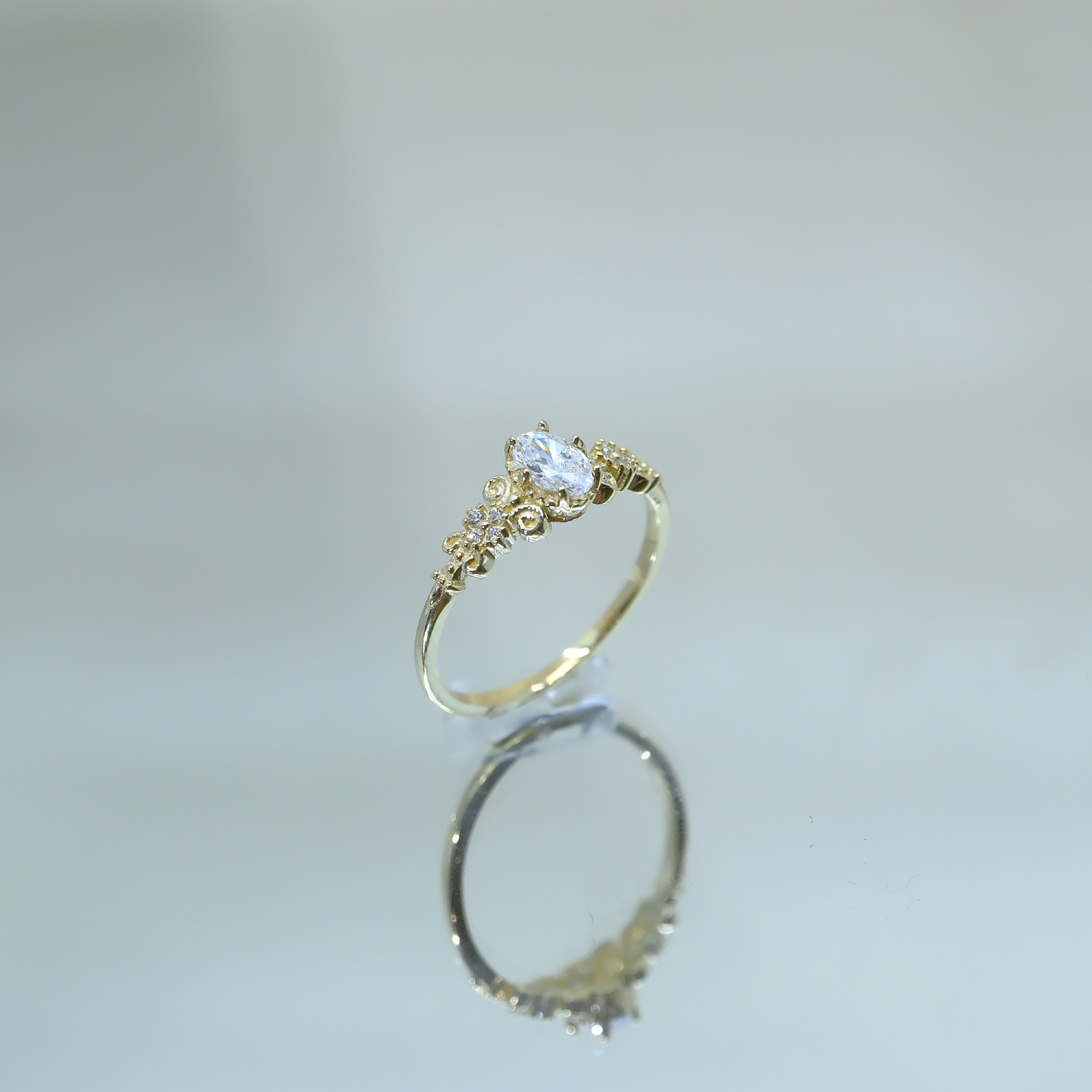 FasekGoldGÜMÜŞMilda Love Signity Swaroski Taşlı Evlilik Teklifi Prenses 925 Ayar 0.50 Karat Gümüş Yüzük
