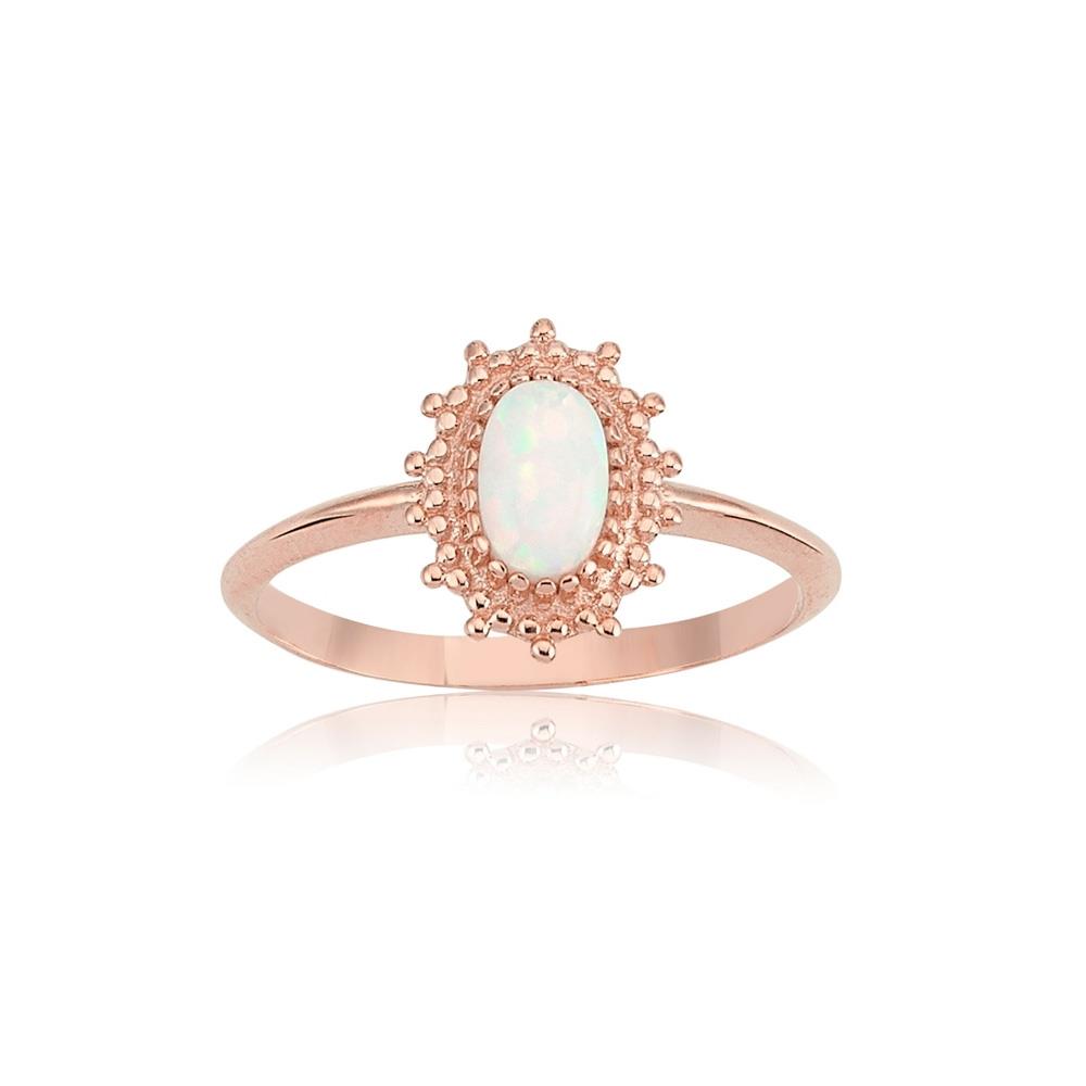 FasekGoldYÜZÜKLEROpal Altın Yüzük - 14 Ayar Altın Vintage Güverseli 0.80 Karat Oval Opal Taşlı Kadın Yüzük