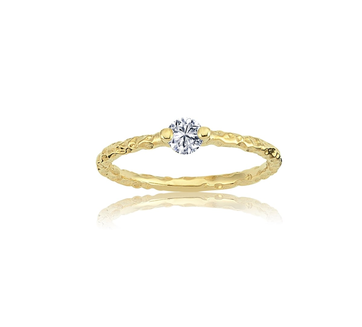 Helen Otantik 0,25 CT Pırlanta (Signity Swarovski) Tektaş Yüzük-Eskitme 925 Ayar Hediye Gümüş Yüzük