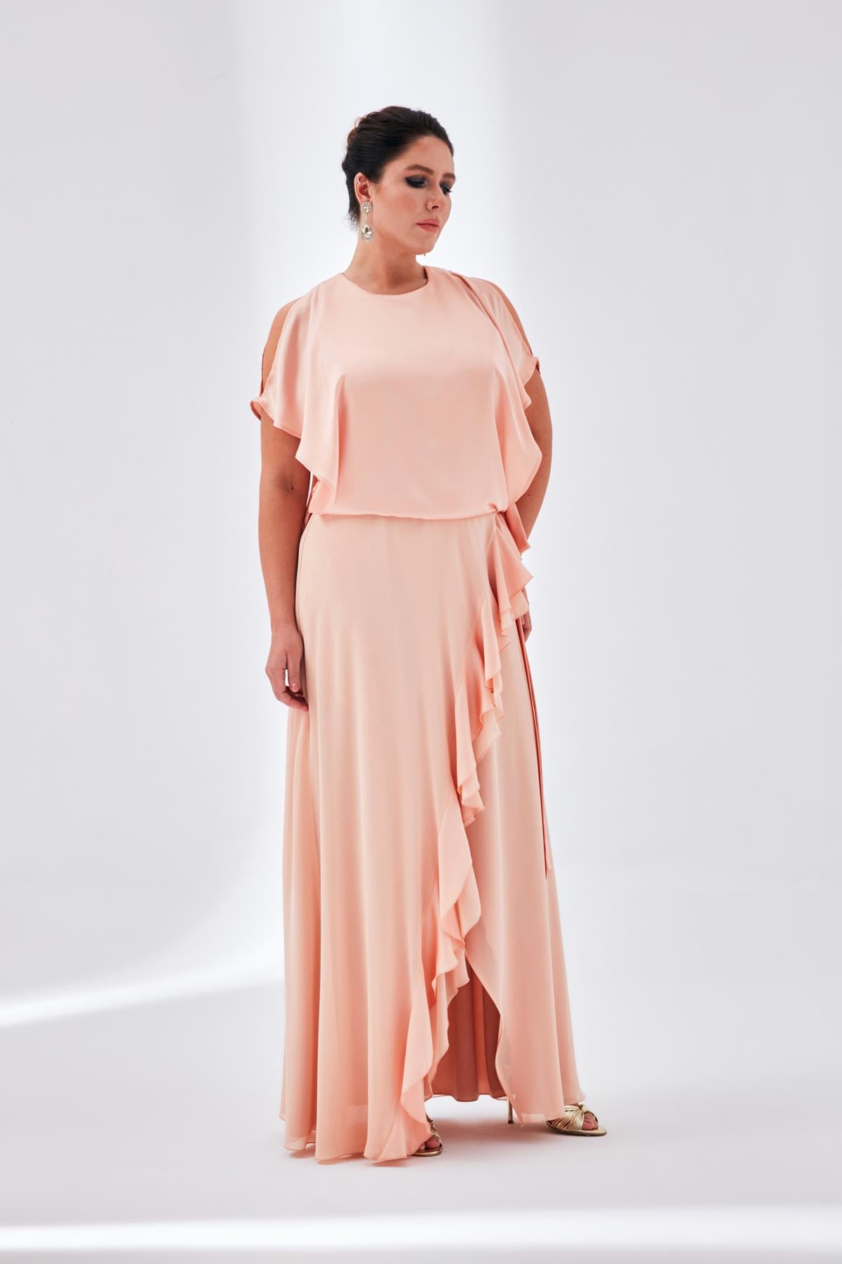 Amelia Elbise Blush-Modalody-Büyük Beden Elbiseler