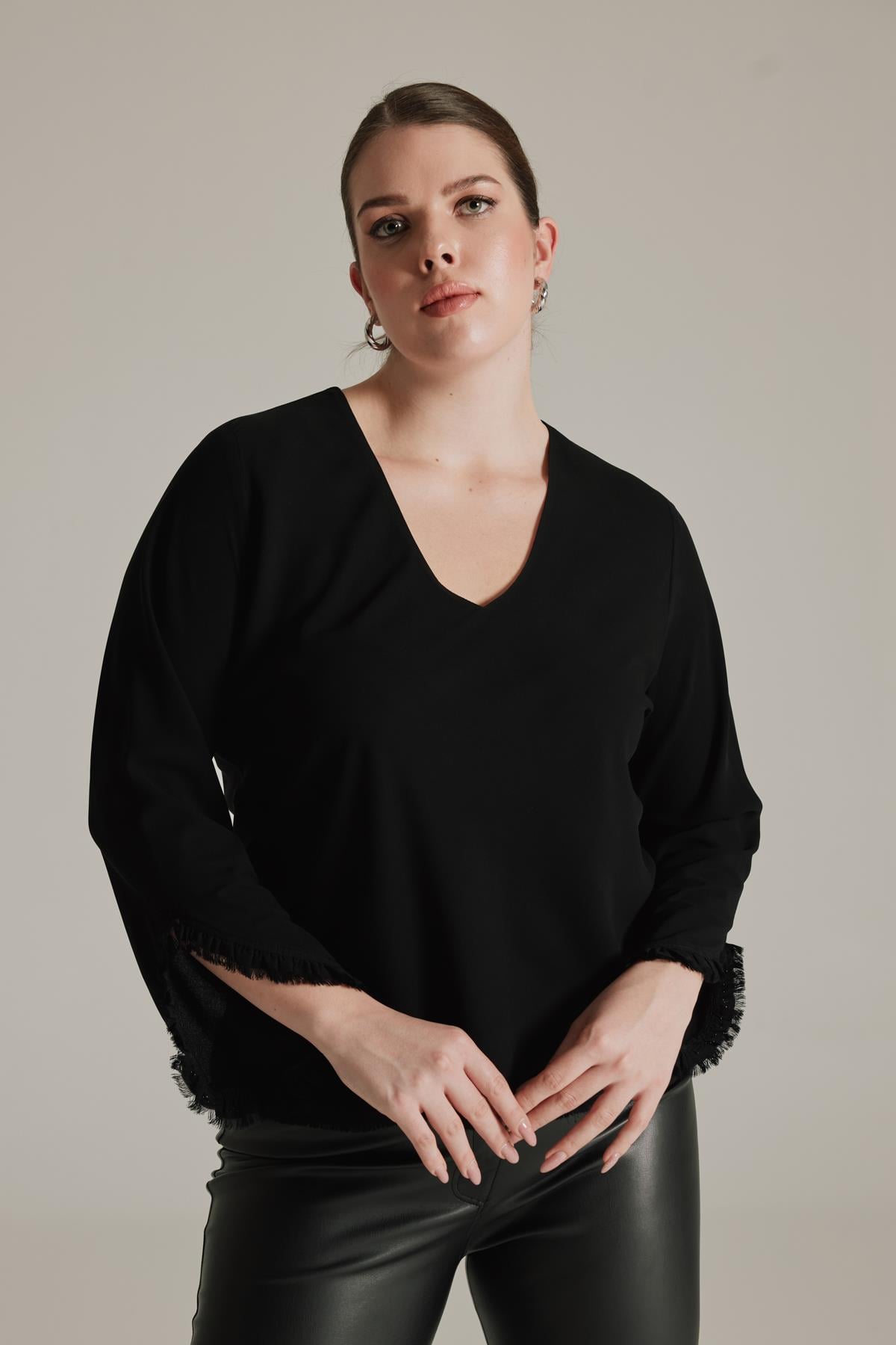 Maya Bluz Siyah-Modalogy-Bluz