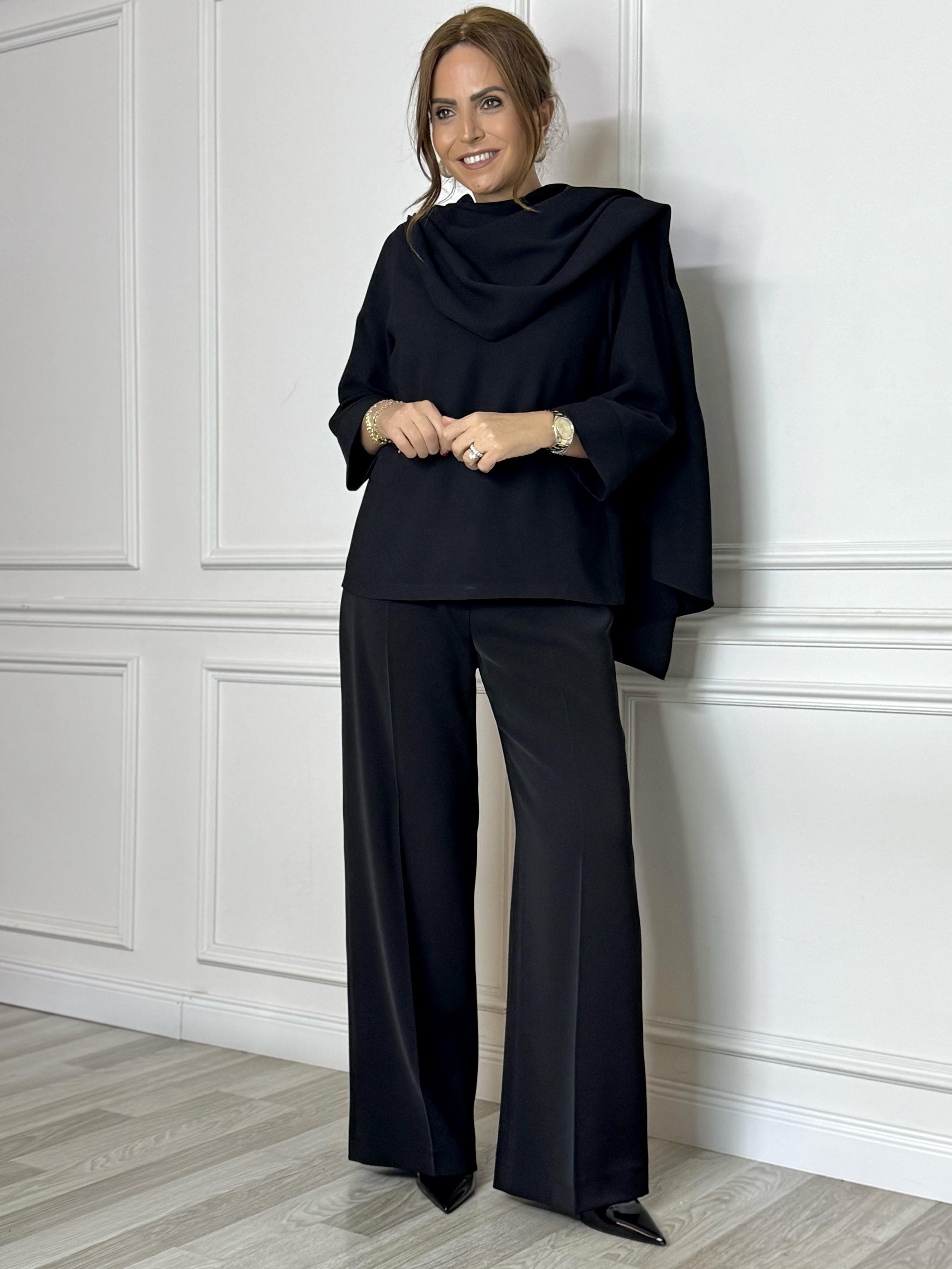 Petra Bluz Siyah-Modalody-Bluz