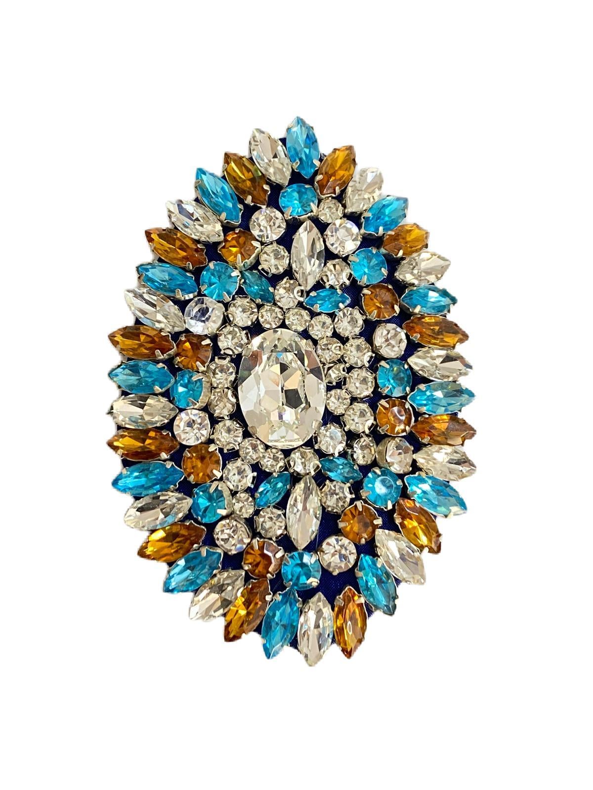 Quartz Broş Safir-Modalody-Aksesuar