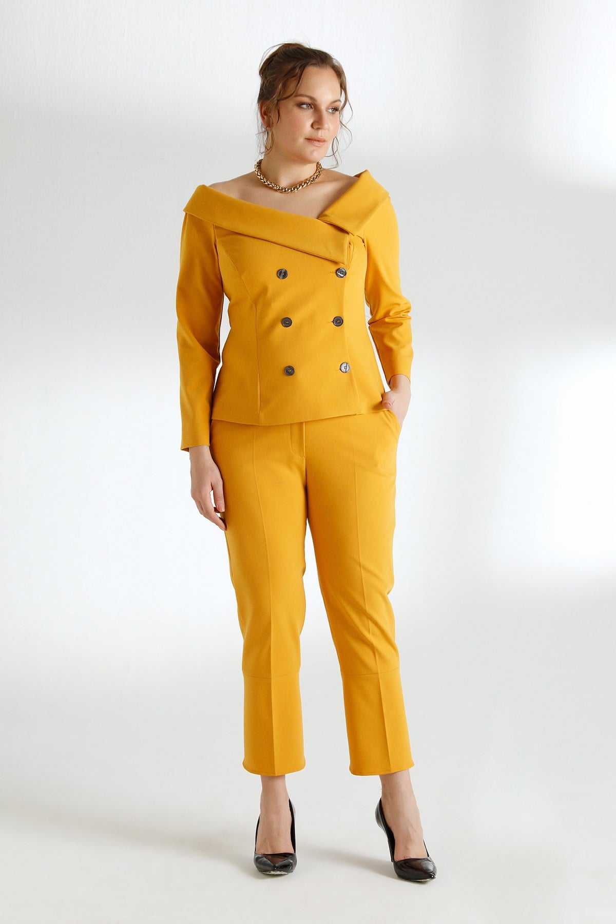 Arya Pantolon Sarı-Modalody-Pantolon