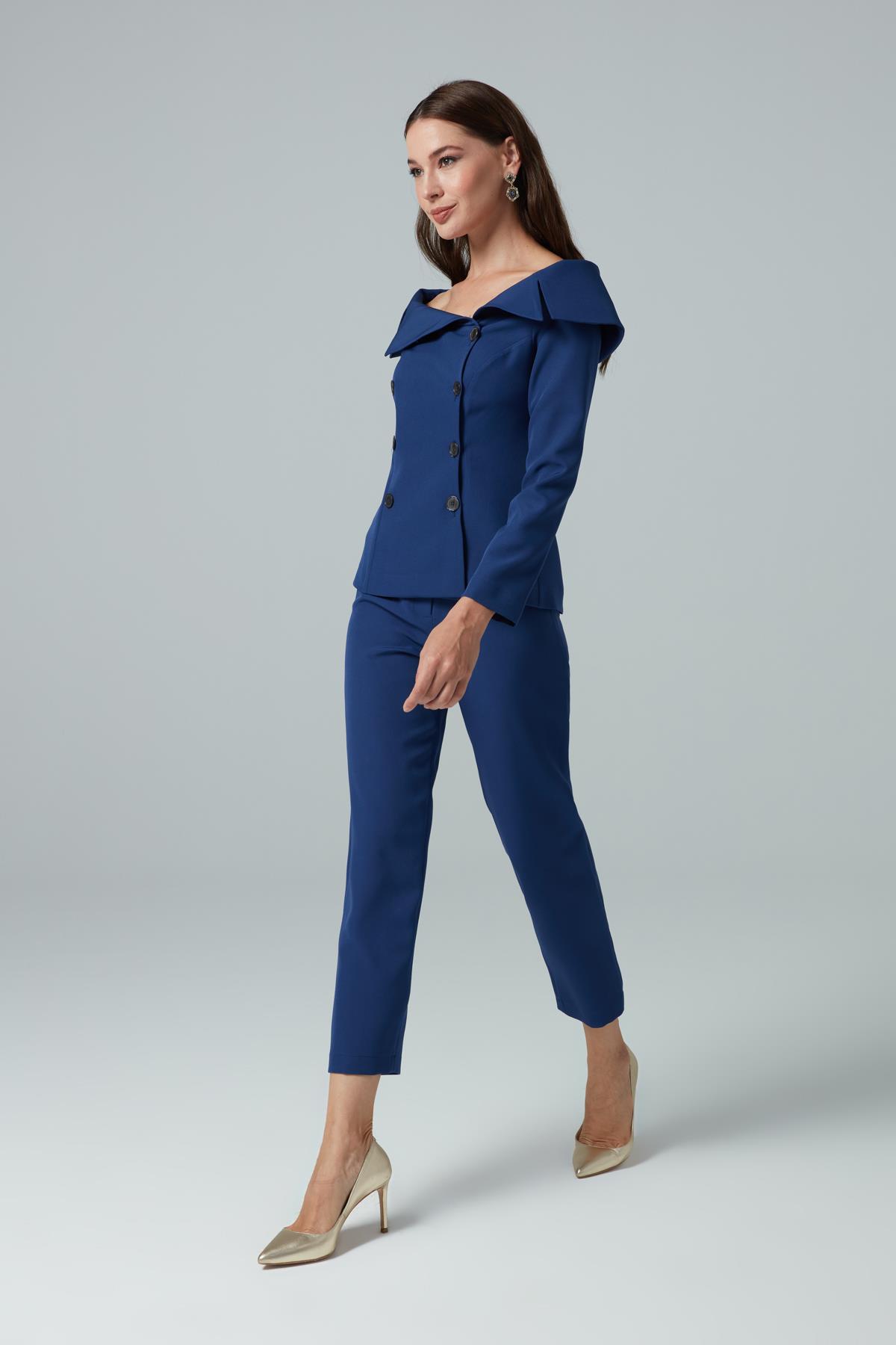 Dorin Trousers Indigo-Modalody-Plus Size Trousers