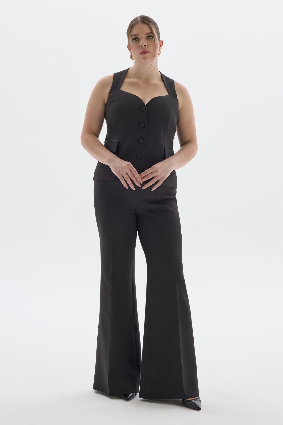 Ella Pantolon Siyah-Modalody-Büyük Beden Pantolonlar