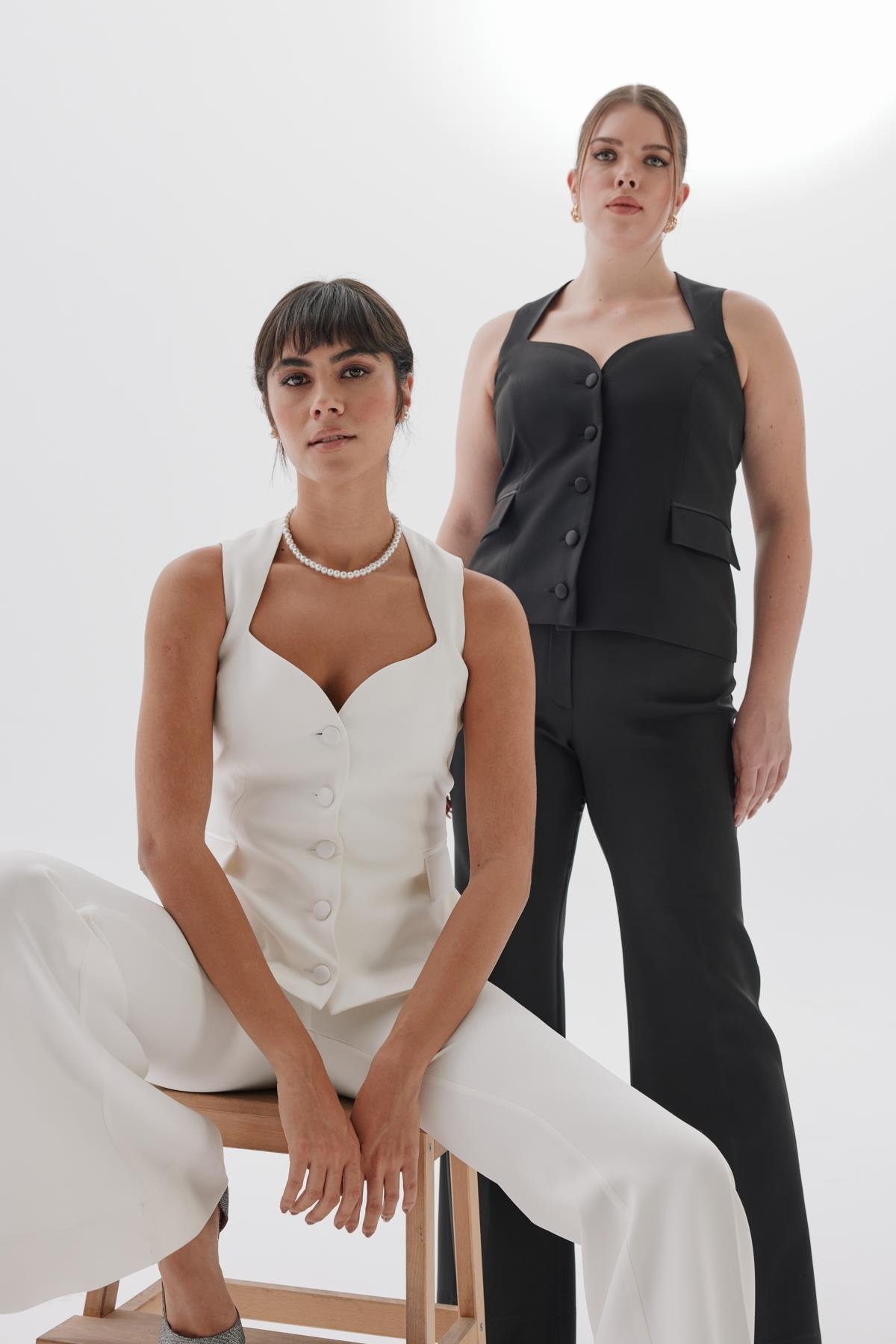Ella Vest White-Modalody-Vests