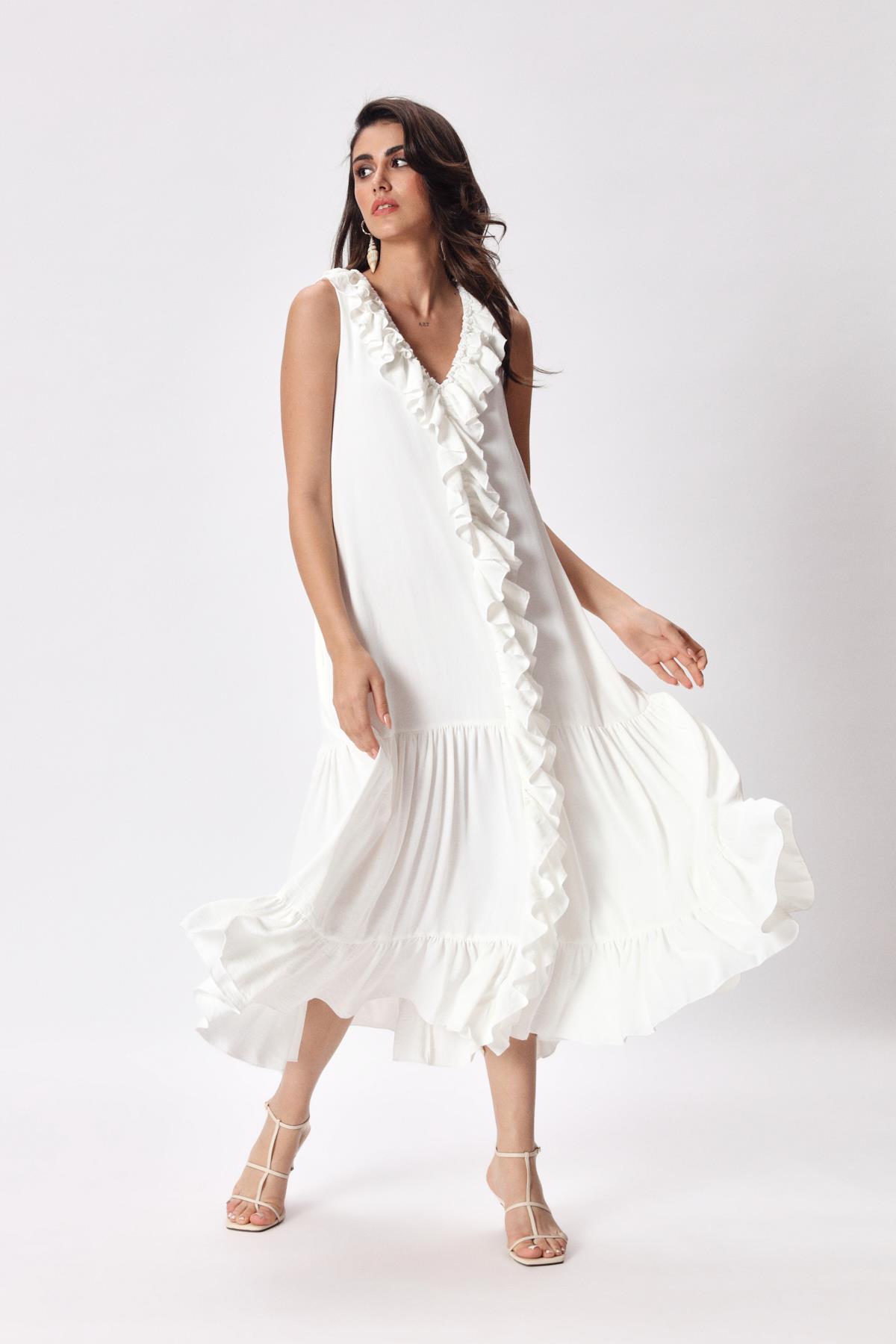 Fiesta Dress White-Modalody-Dresses