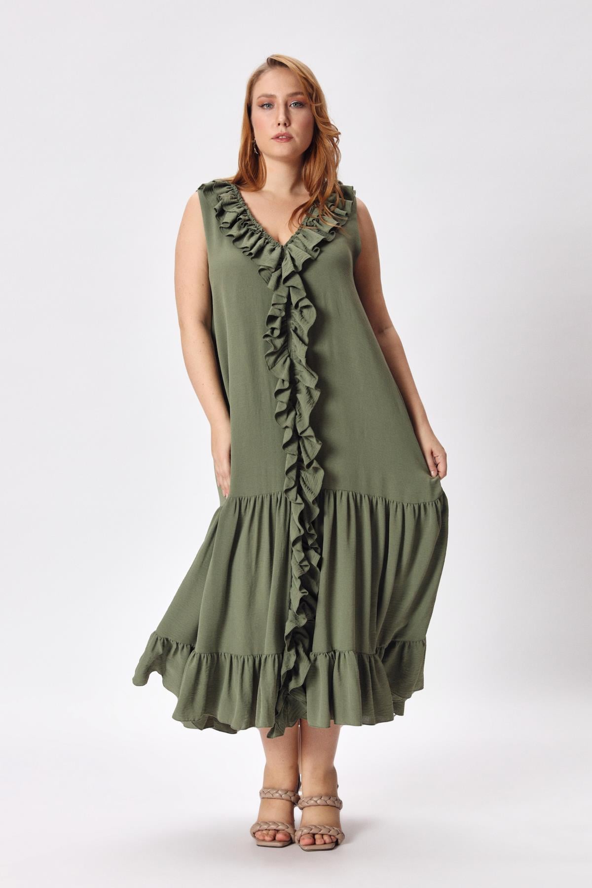 Fiesta Dress Khaki-Modalody-Dresses