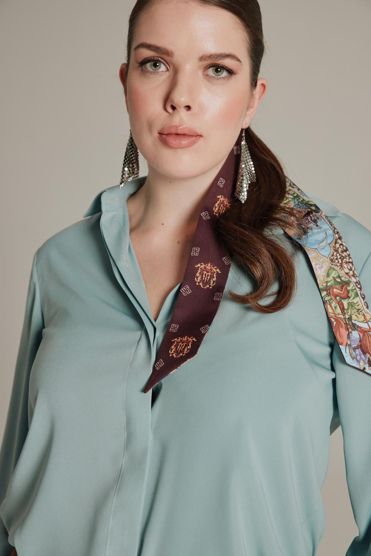 Gaia Shirt Mint-Modalody-Plus Size Shirts 
