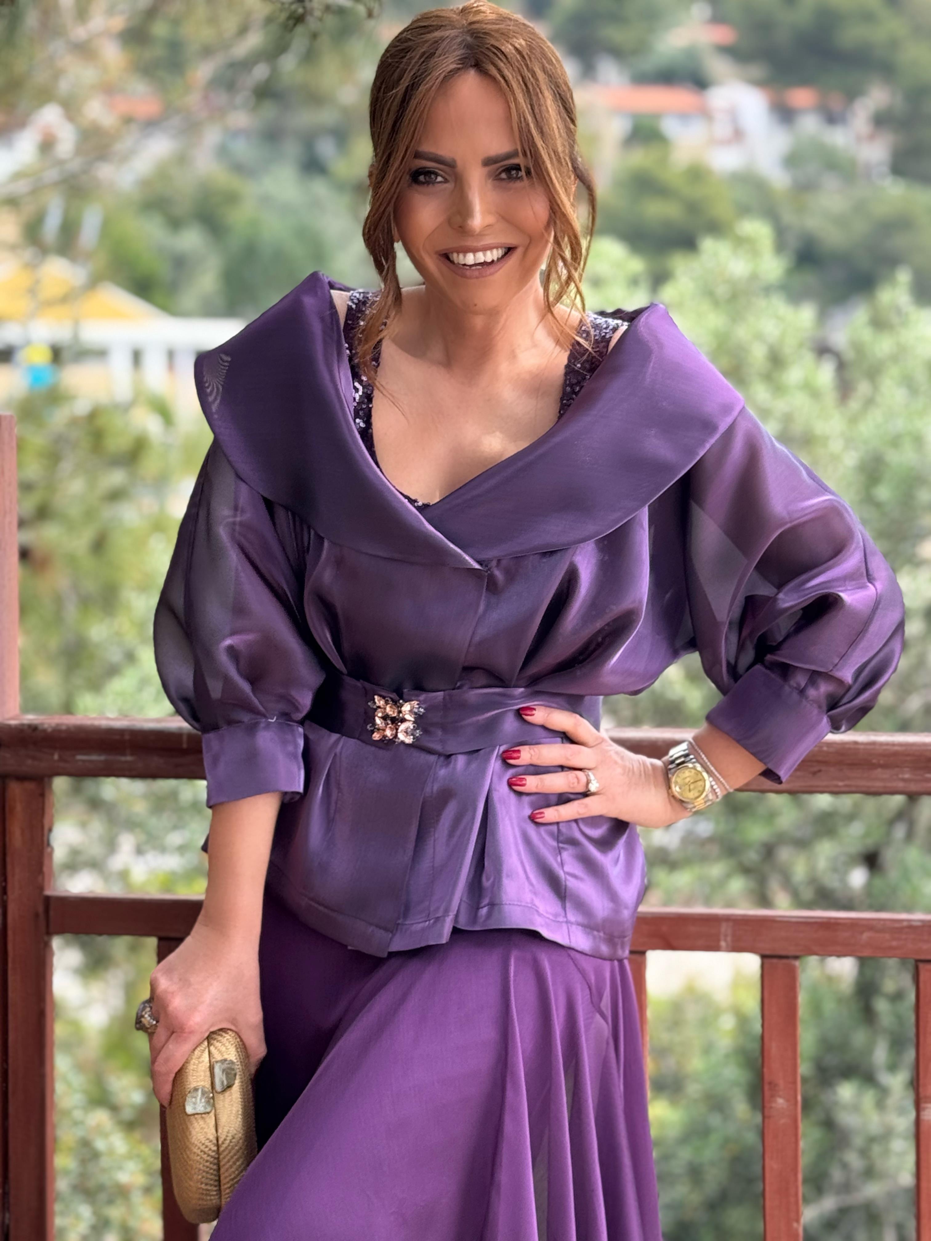 İsabela Ceket Mor-Modalody-Plus Size Jackets