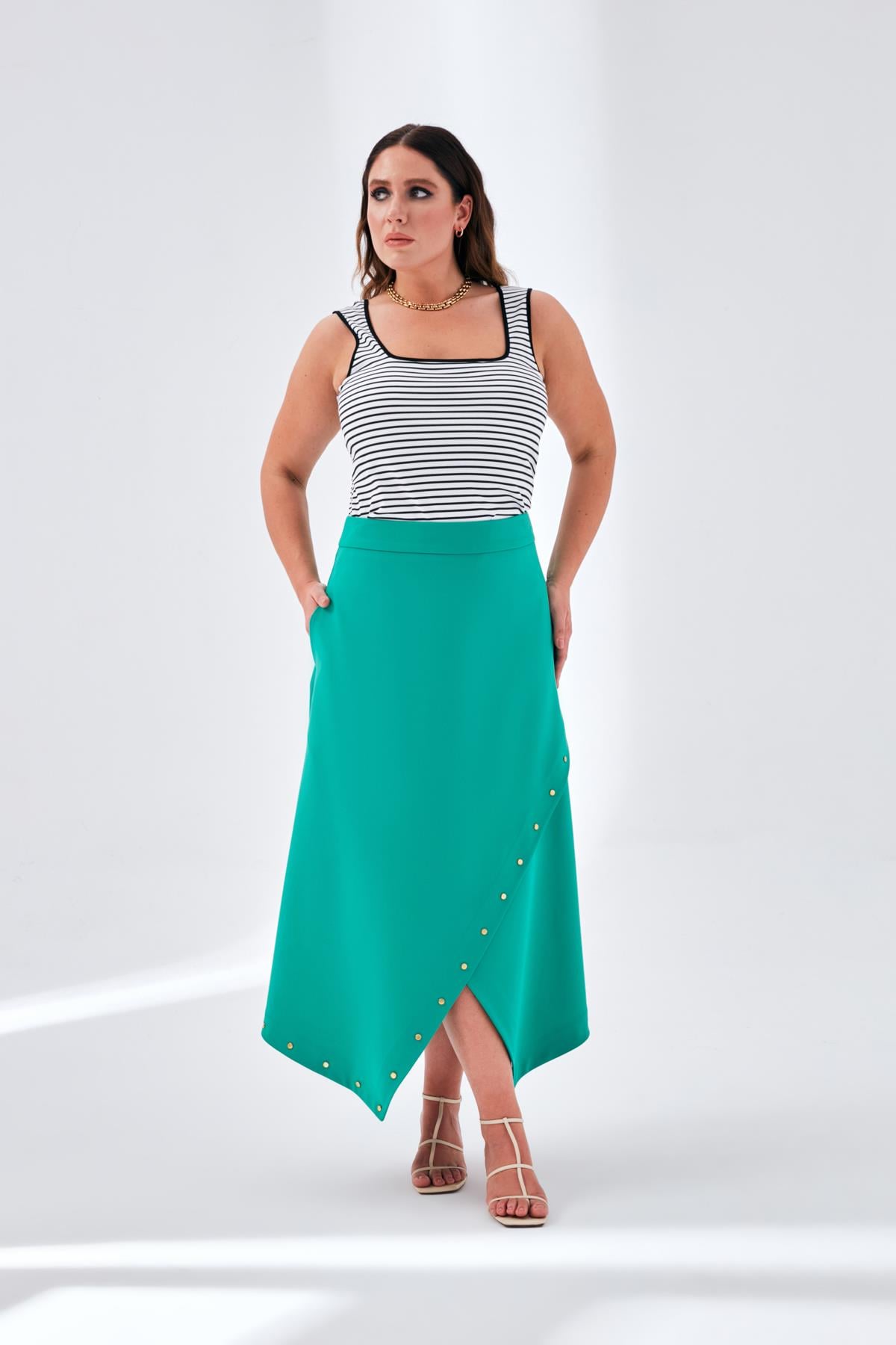 Janin Skirt Green-Modalody-Plus Size Evening Gowns