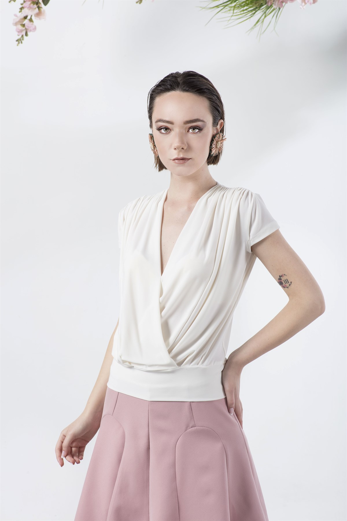 Marina Wrap Blouse Cream