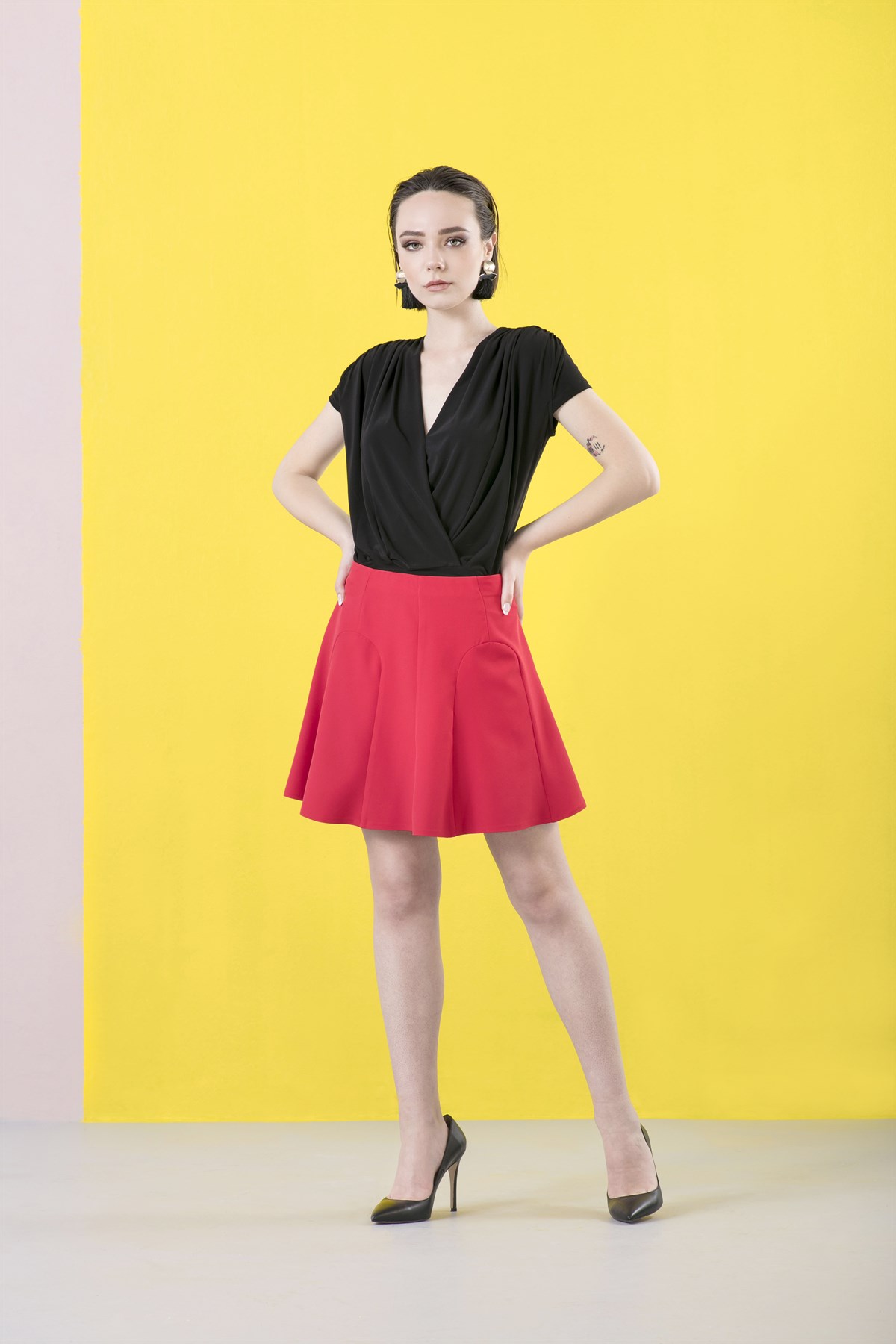 Marina Wrap Blouse Black