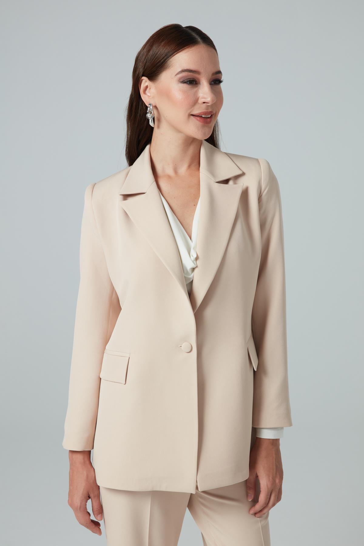Martha Jacket Cream-Modalody-Plus Size Jackets