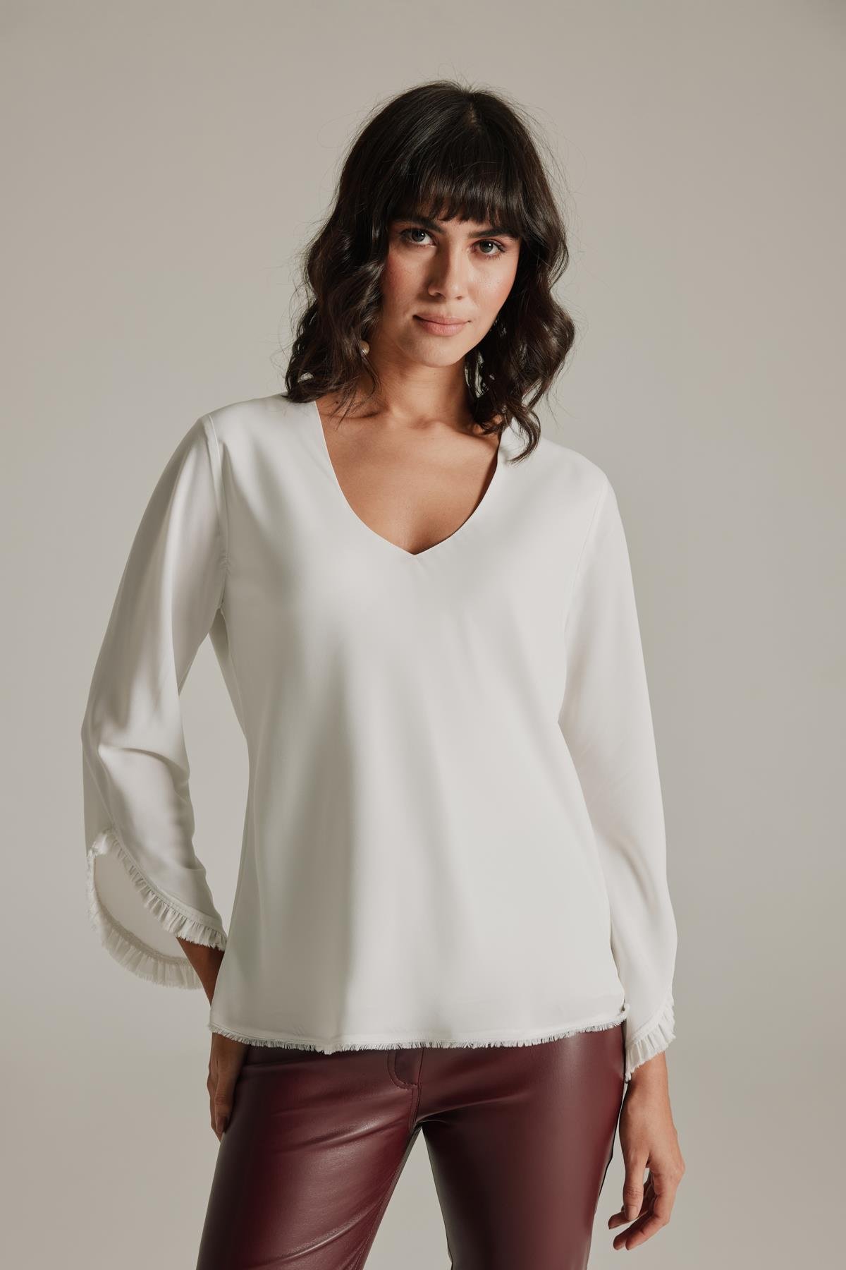 Maya Blouse Ecru-Modalogy-Blouses