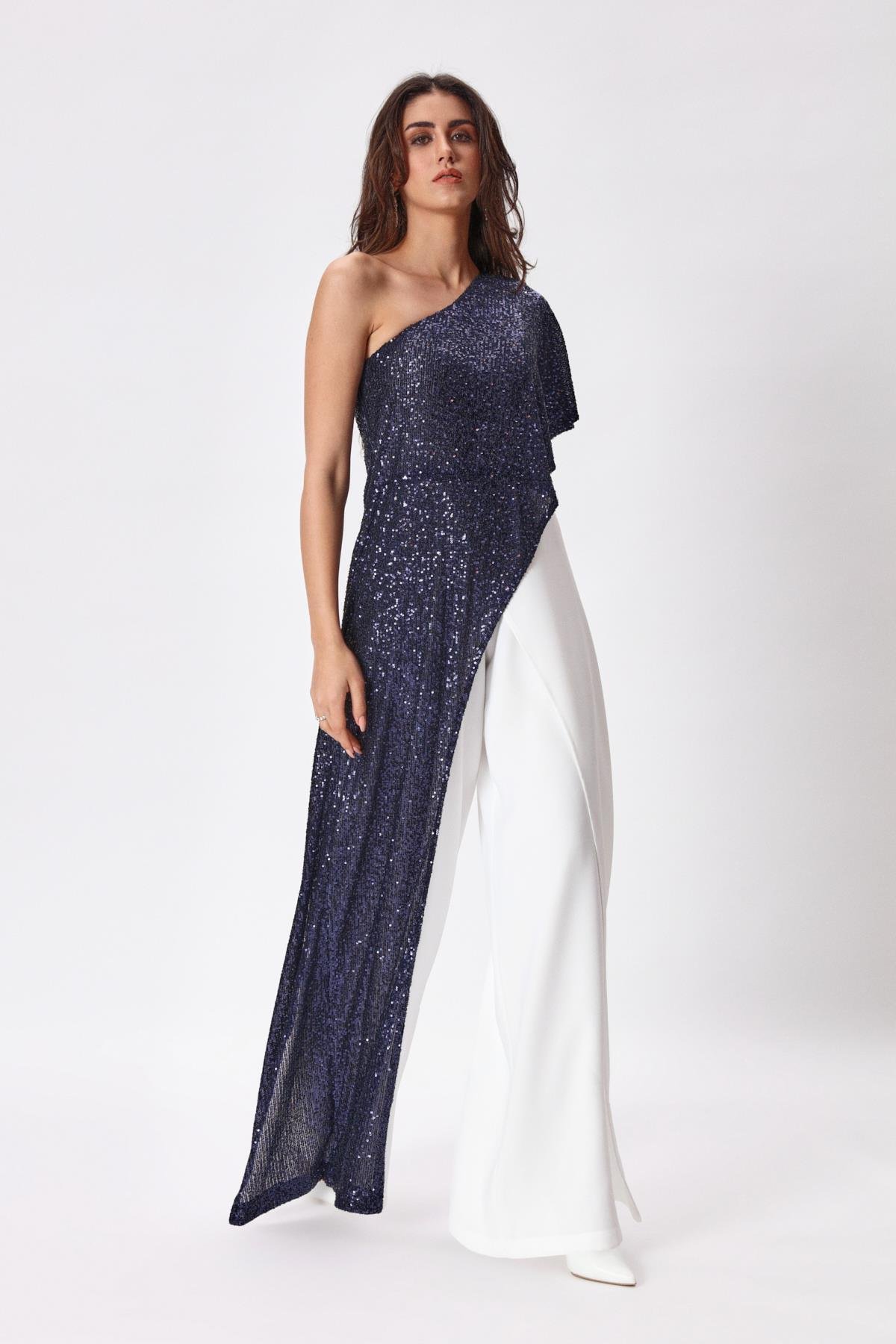Melisa Jumpsuit Navy-Modalody-Plus Size Evening Gowns