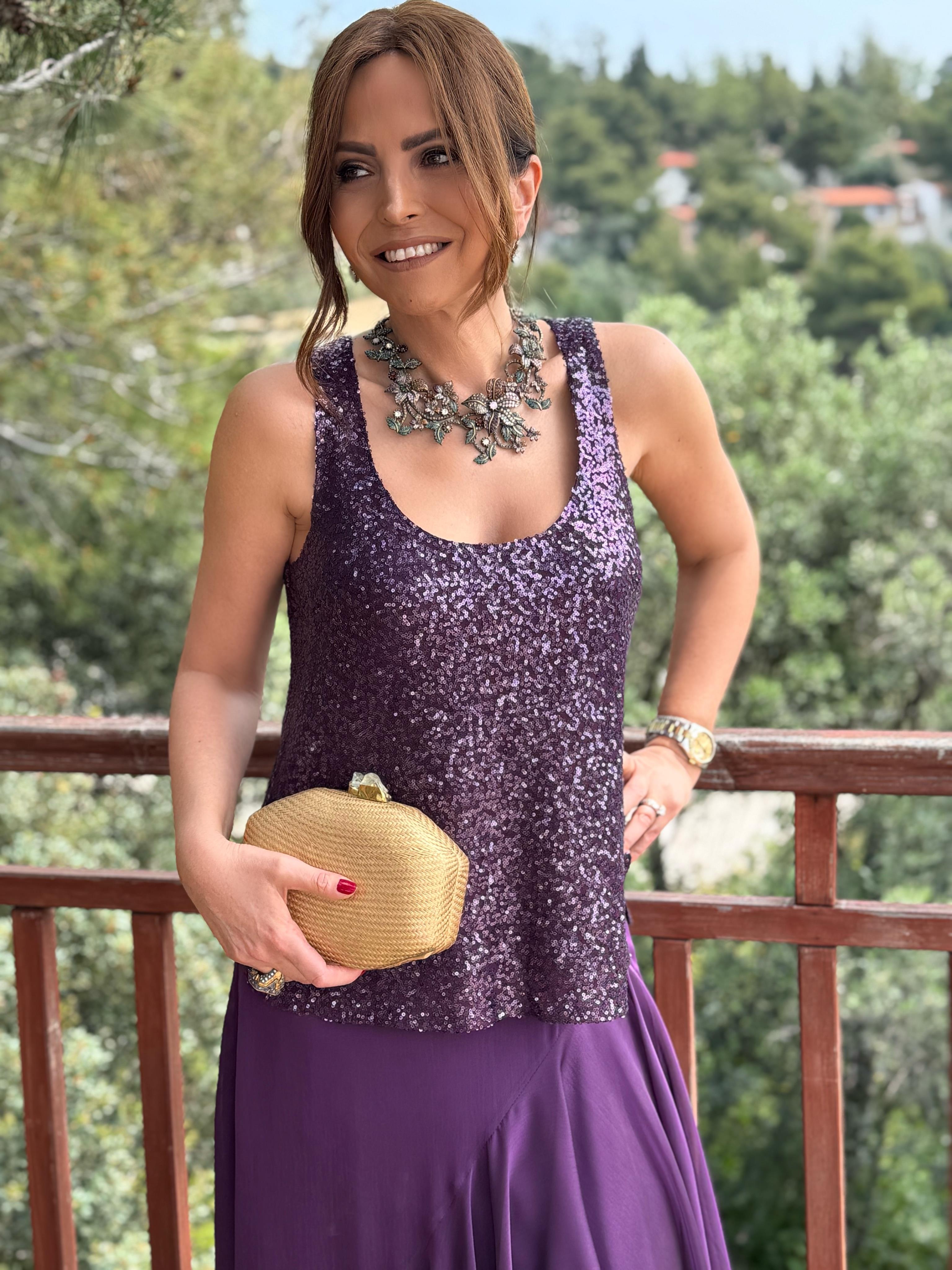 Norma Bluz Mor-Modalody-Plus Size Blouses