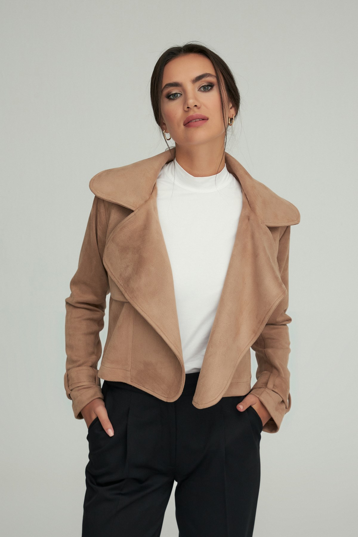 Oslo Jacket Beige-Modalody-Plus Size Jackets