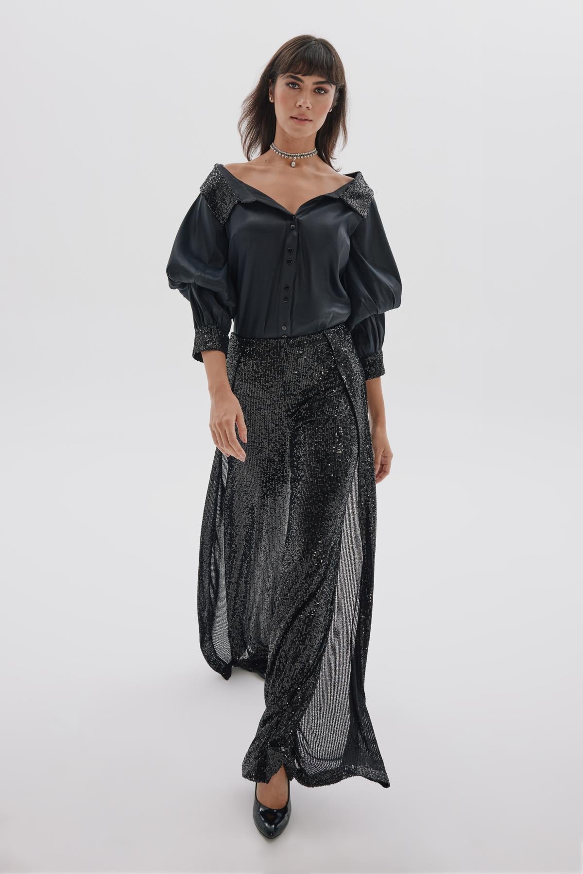 Sandro Trousers Black-Modalody-Plus Size Trousers