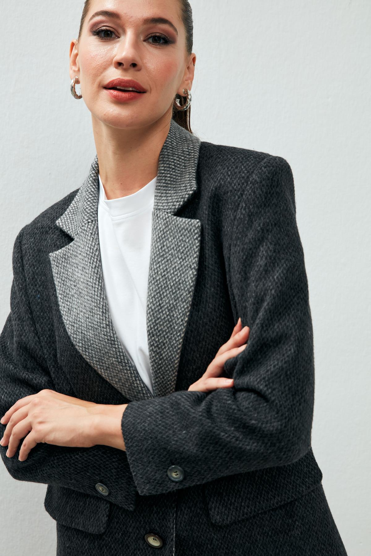Steffany Jacket Gray-Modalody-Plus Size Jackets