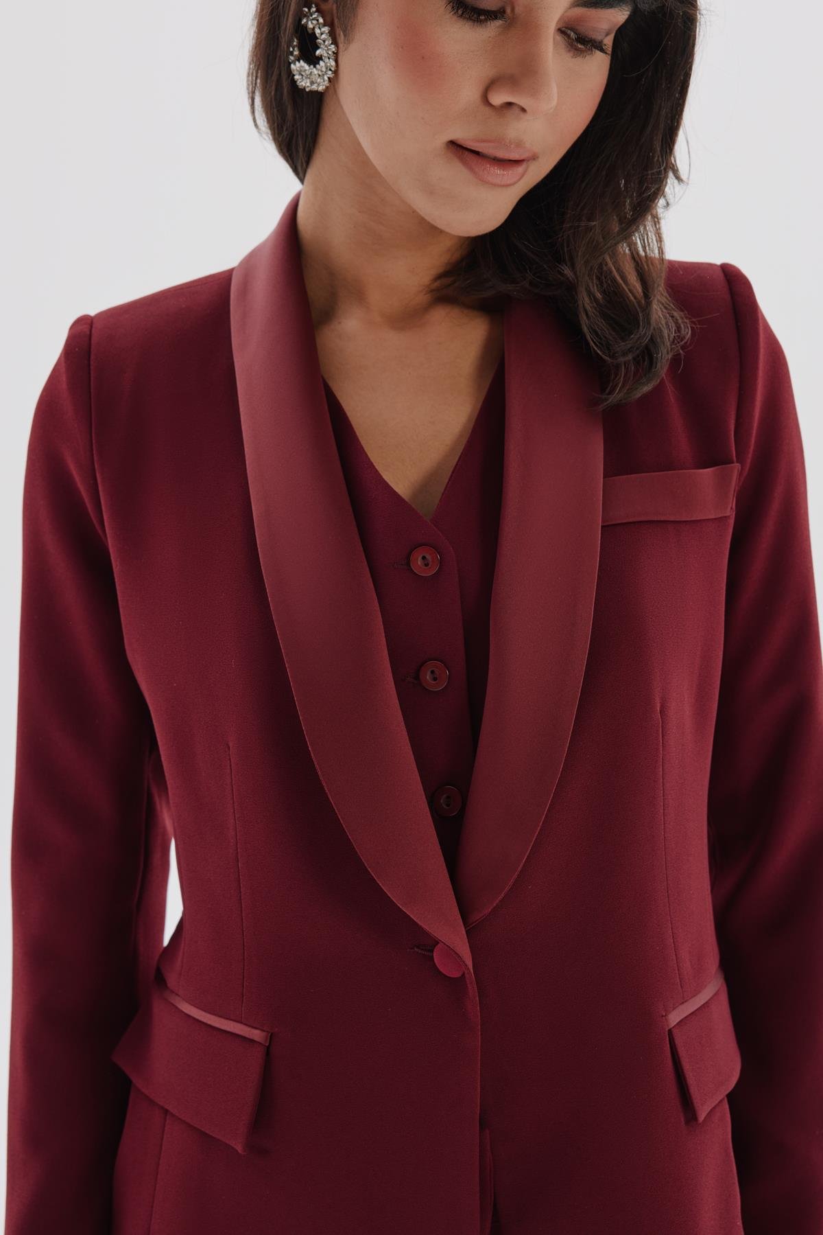 Vanessa Ceket Bordo-Modalody-Ceket