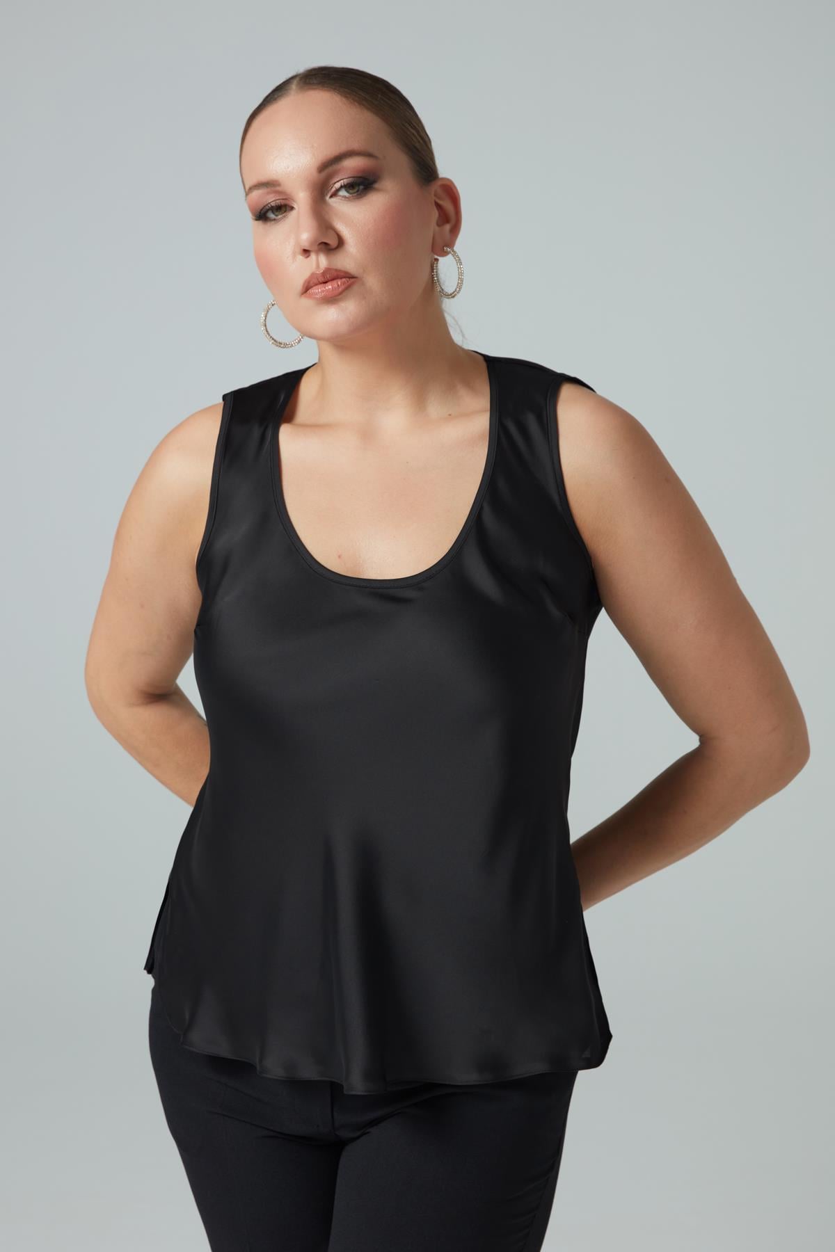 Viva Blouse Black-Modalody-Plus Size Blouses