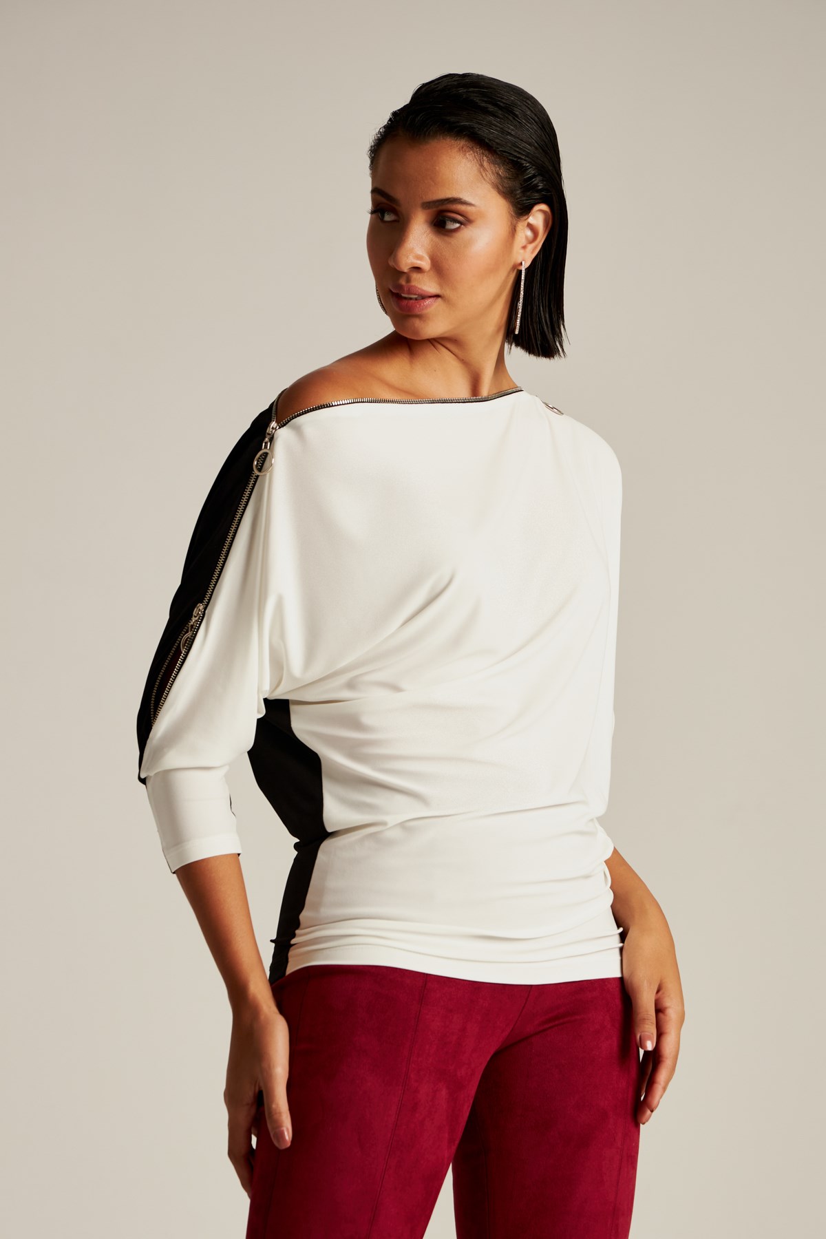 Zip Blouse Duo-Modalody-Plus Size Blouses