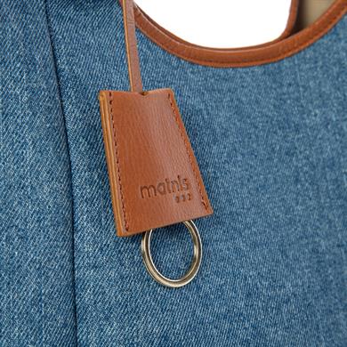 matnis Coco Model Taba Deri Detaylı Denim Çanta