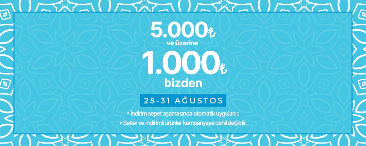 5000₺ ve üzerine 1000₺ indirim