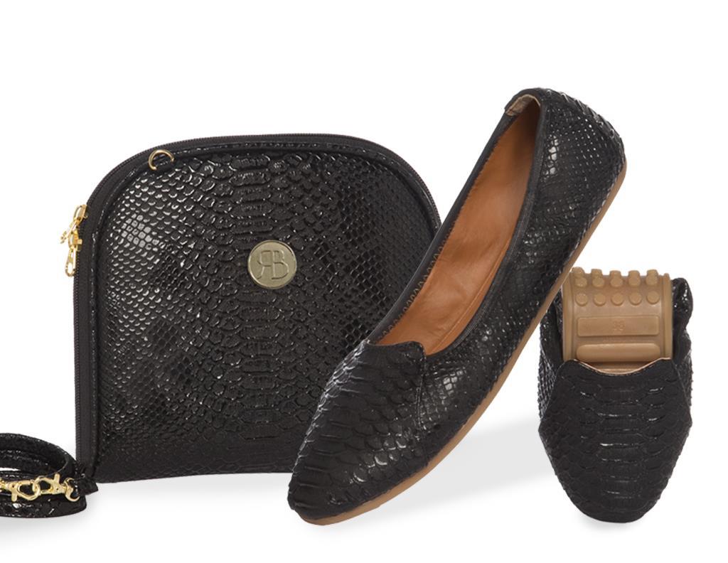 Rollbab Darky Belle Kadın Babet Ayakkabı Çanta Set