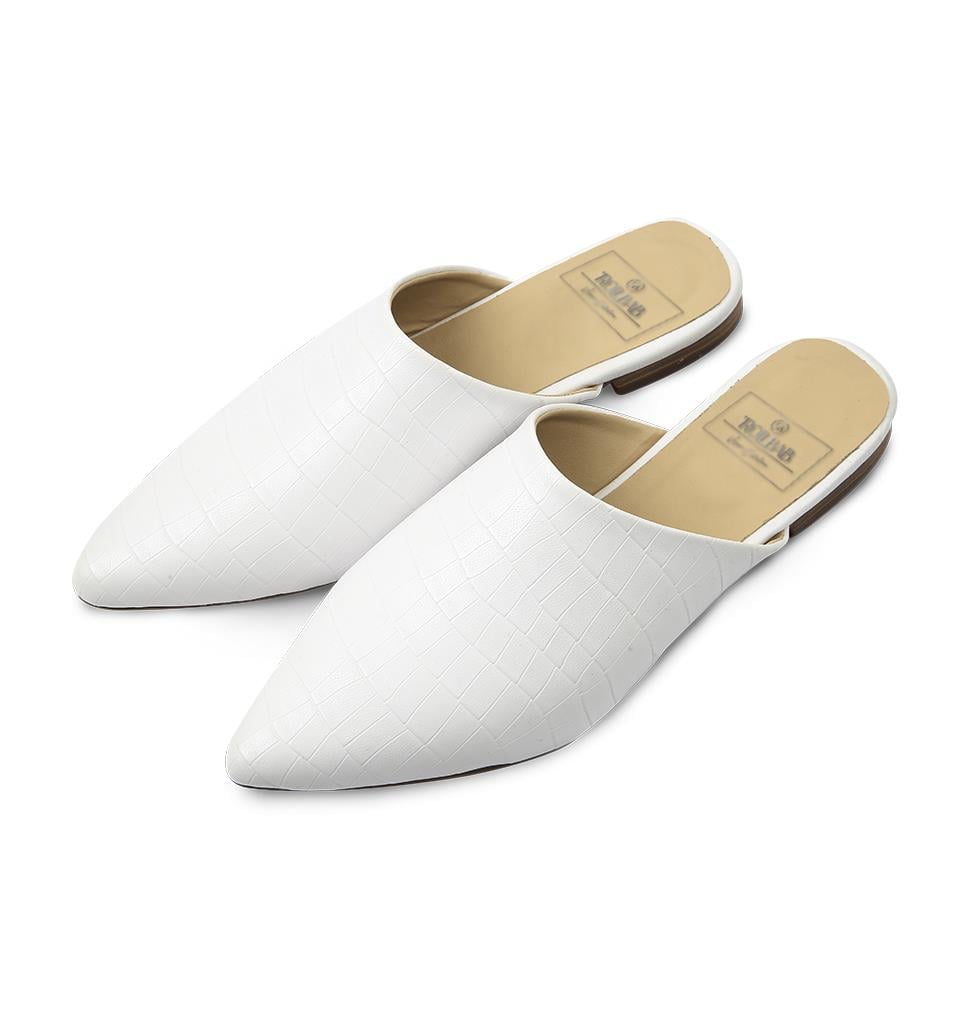 Rollbab White Croco Classic Terlik