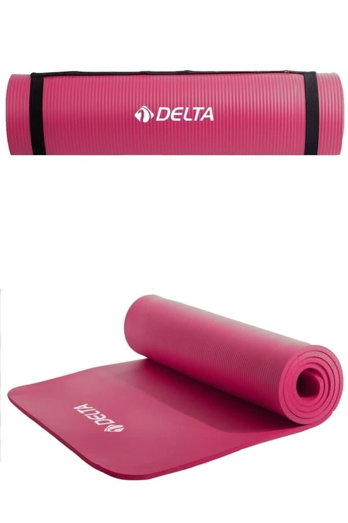 Delta Konfor Zemin 10 mm Taşıma Askılı Pilates Minderi Yoga Matı -fuşya