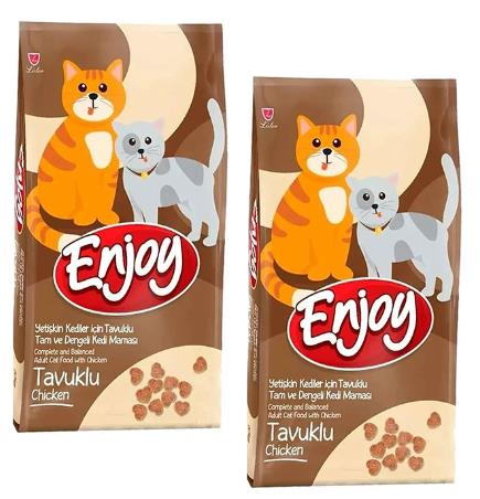 Enjoy Tavuklu Yetişkin Kedi Maması 15 Kg 2'Li Set