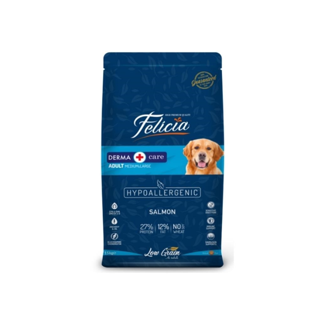 Felicia Az Tahıllı  Yetişkin Somonlu M/Large Breed HypoAllergenic Köpek Maması 15 Kg