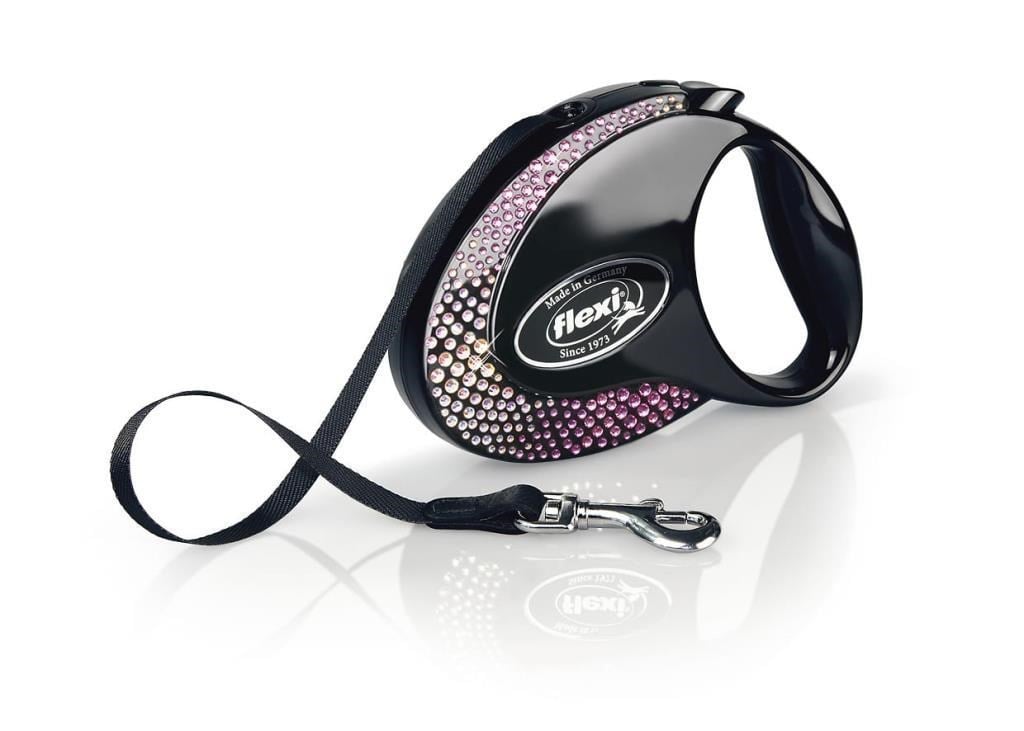 Flexi Glam M Beden Siyah 5MT Şerit Tasma
