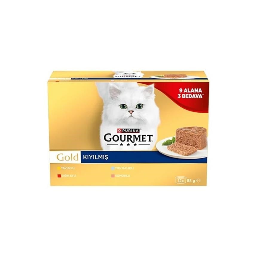 Gourmet Gold Box Kıyılmış Seri Kedi Yaş Maması 12 Adet x 85 Gr